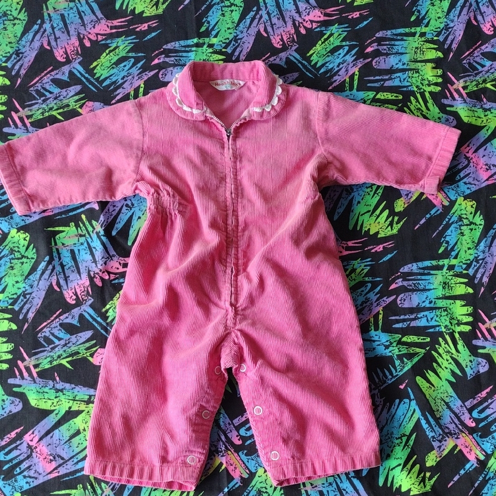 VTG 1970s Health-Tex Pink Corduroy Jumpsuit